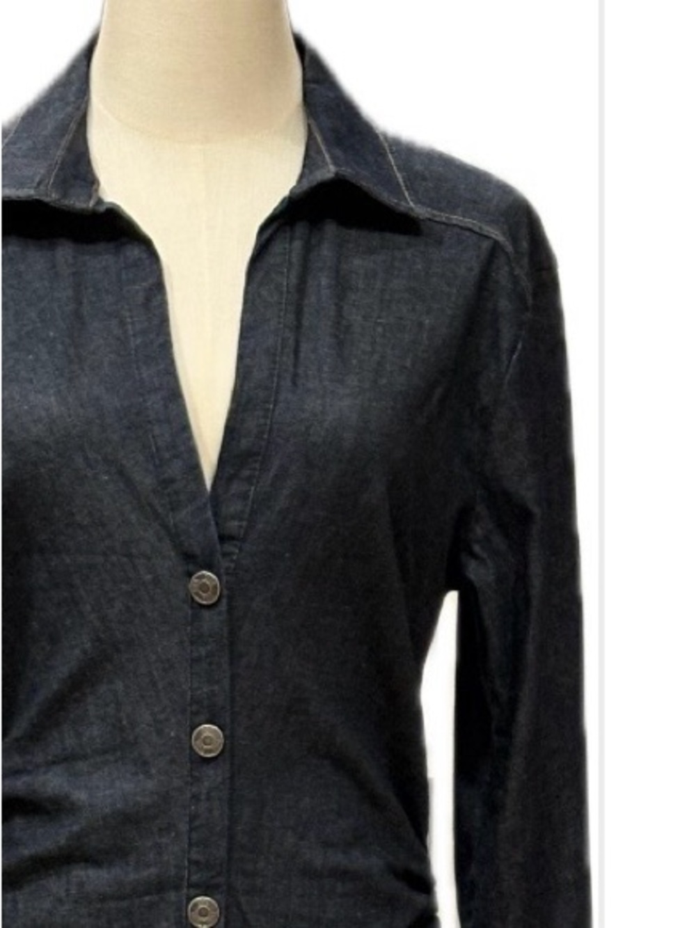 Zara NWOT Chambray Long Sleeves Shirt Dress L - Picture 3 of 7